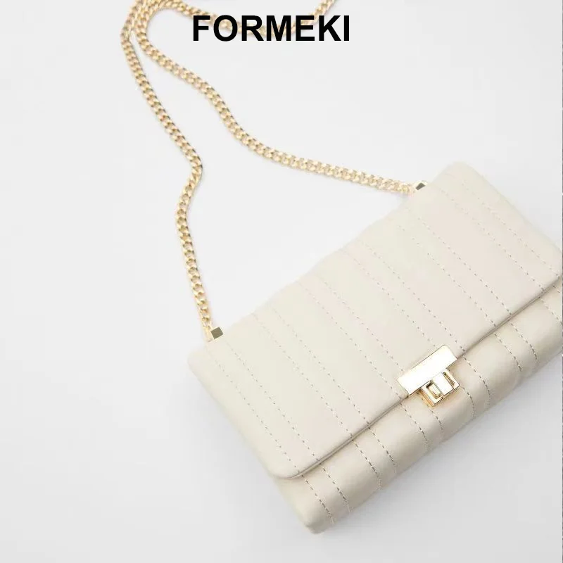 

Роскошная дизайнерская однотонная сумка Formeki, модная летняя сумка на цепочке, маленькая сумка через плечо для женщин, универсальная женская сумка