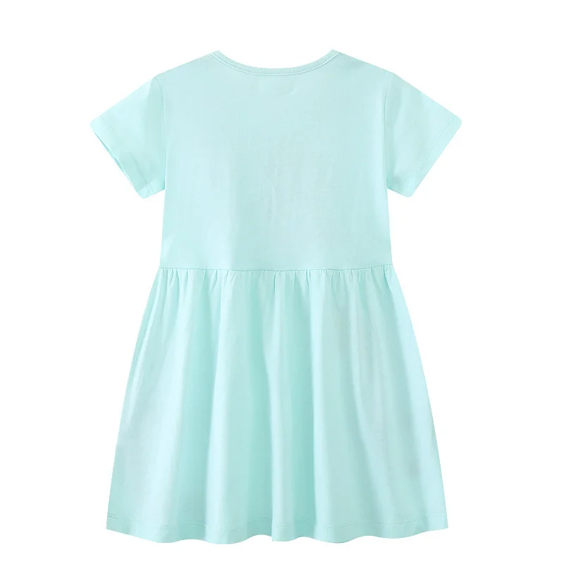 Jumping Meters 2-7T Summer Girls Dresses Mermaid Embroidery  Short Sleeve Birthday Party Children\'s Clothes Toddler Wear
