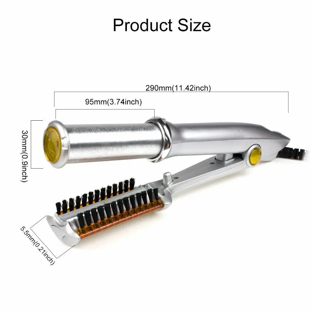 Hair Curler Iron Professional Curling Rotating Hair Brush Iron Curler Styler Curling Iron With Brush 2 In 1 Hair Styling Tool