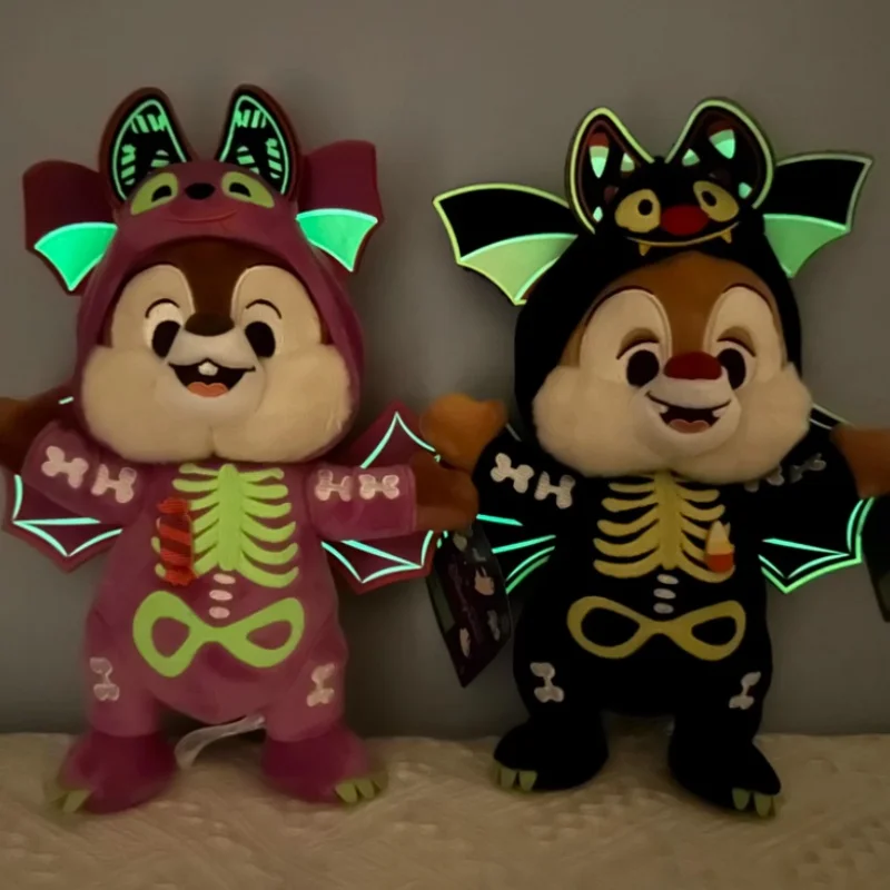 Disney 2024 Halloween Chip&Dale Qiqi Titi Luminous Plush Toy Doll Hair Hoop Anime Peripheral Children Holiday Gifts