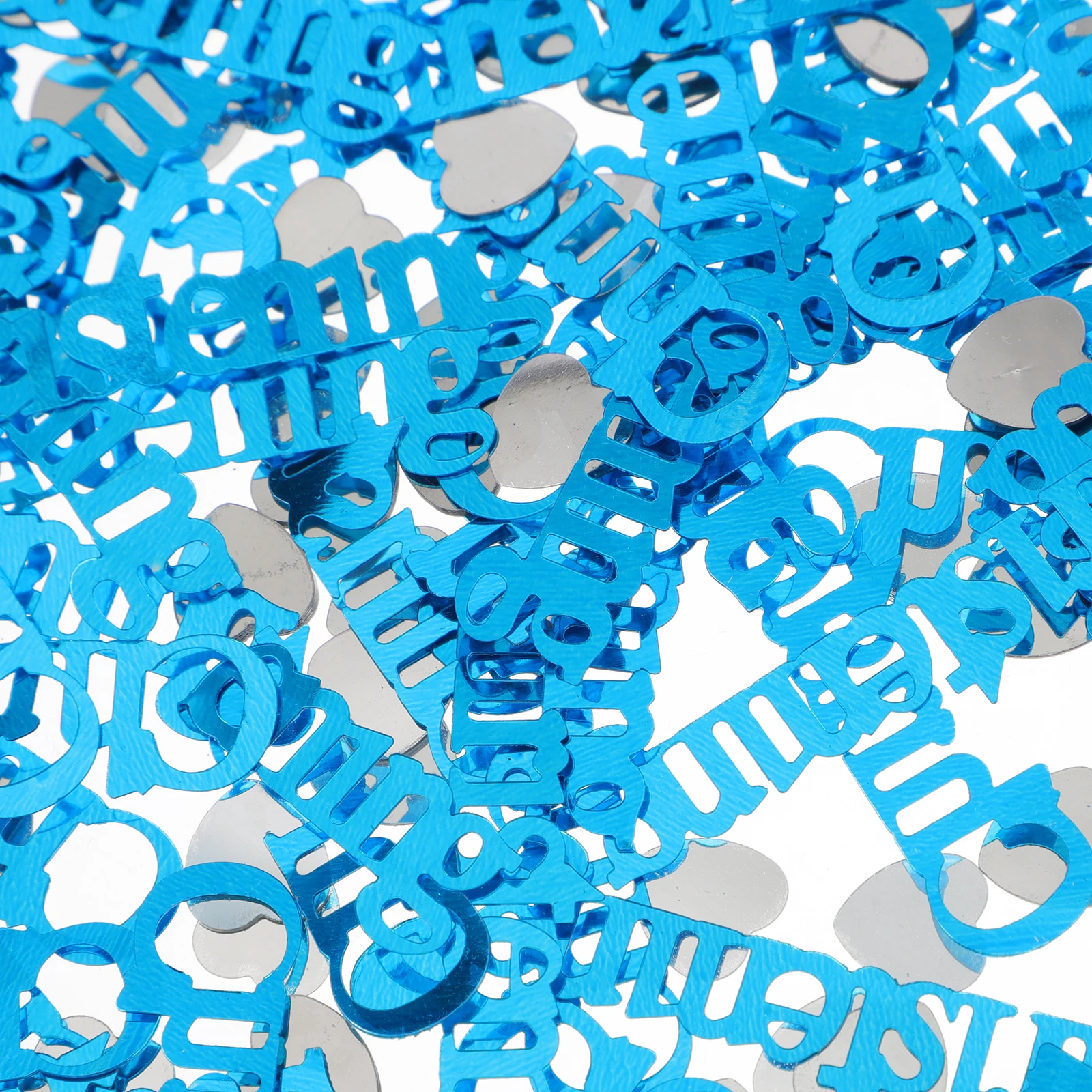 

3pcs 3 Bags Confetti Plastic Blue Heart Decor Baby Shower Table Favors Gifts For Infant Baptism Baptism Party Decorations