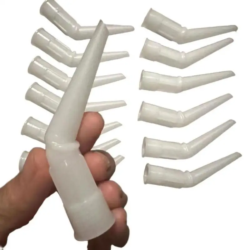 5-100Pcs Plastic Caulk Nozzle Tips Plastic Glass Glue Nozzles Sealant Silicone Caulking White Tips Home Construction Accessorie