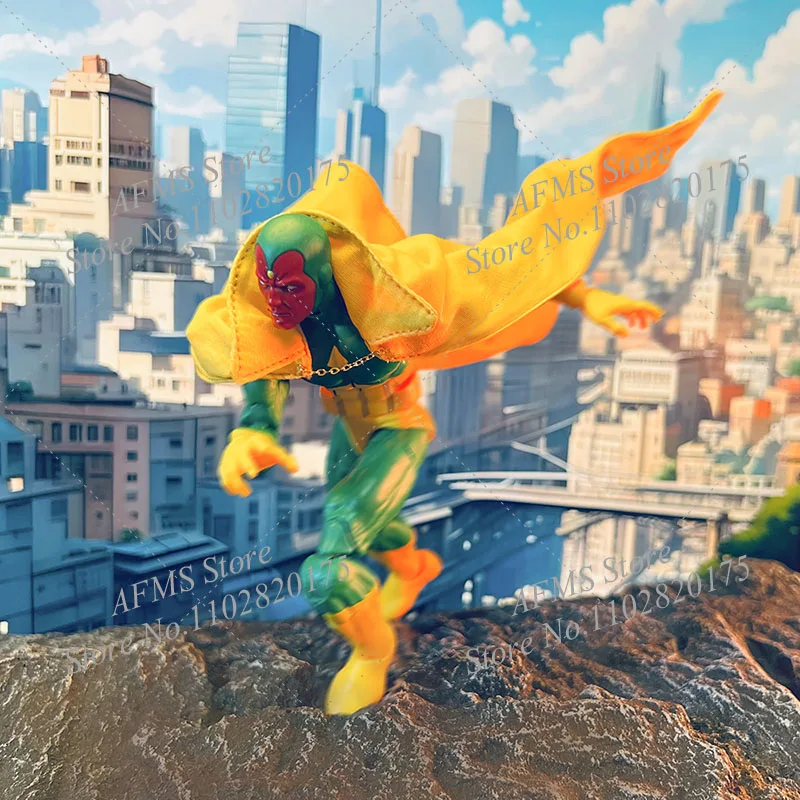 1/12 Scale Collectible Figure Vision Yellow Cloak Cosplay Anime Mutant Super Hero Clothes Fit 6Inch ML Action Figure Body view 4