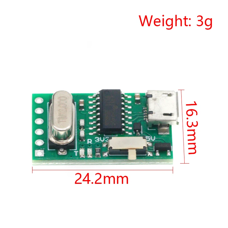 1Pcs USB to TTL converter Micro UART module CH340G CH340 3.3V 5V switch for downloader pro mini