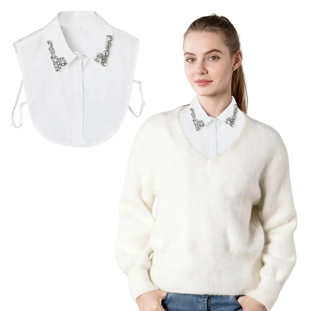 

Праздничный эффектный воротник Съемный воротник Праздничный красный рождественский клетчатый искусственный воротник со сверкающими стразами Женский для праздника