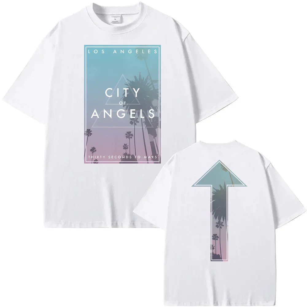 CITY OF ANGELS PALM TREES TEE THIRTY SECONDS TO MARS's Same StyleTee-shirt Harajuku High Quality Graphic Printing Camisetas Tees
