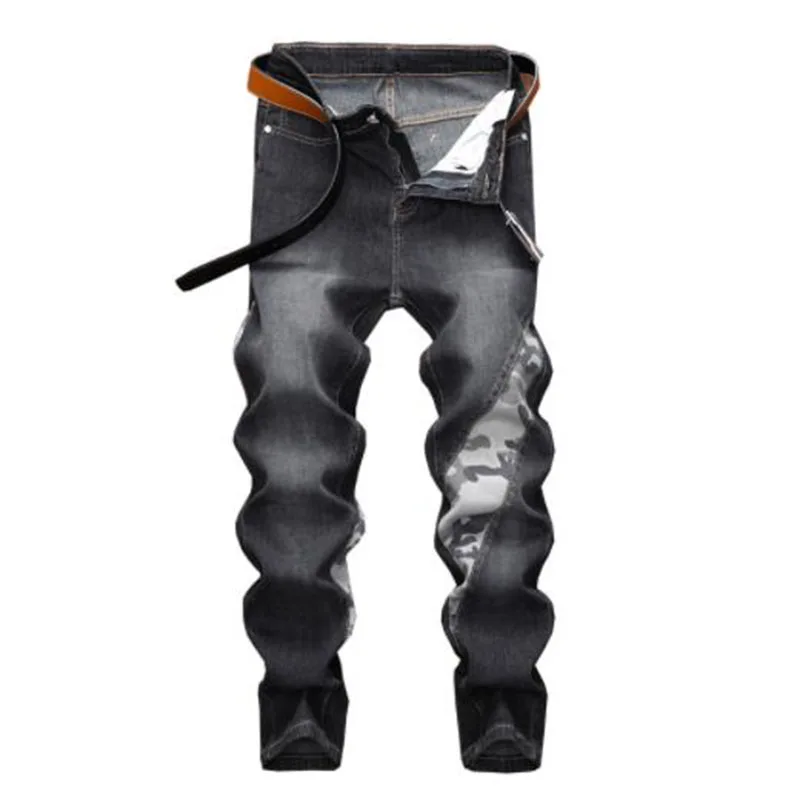 

2022 European Fashion Mens Cotton Jeans Patchwork Slim Jeans Men Trousers Casual Male Trend Denim Pants Vaqueros Hombre