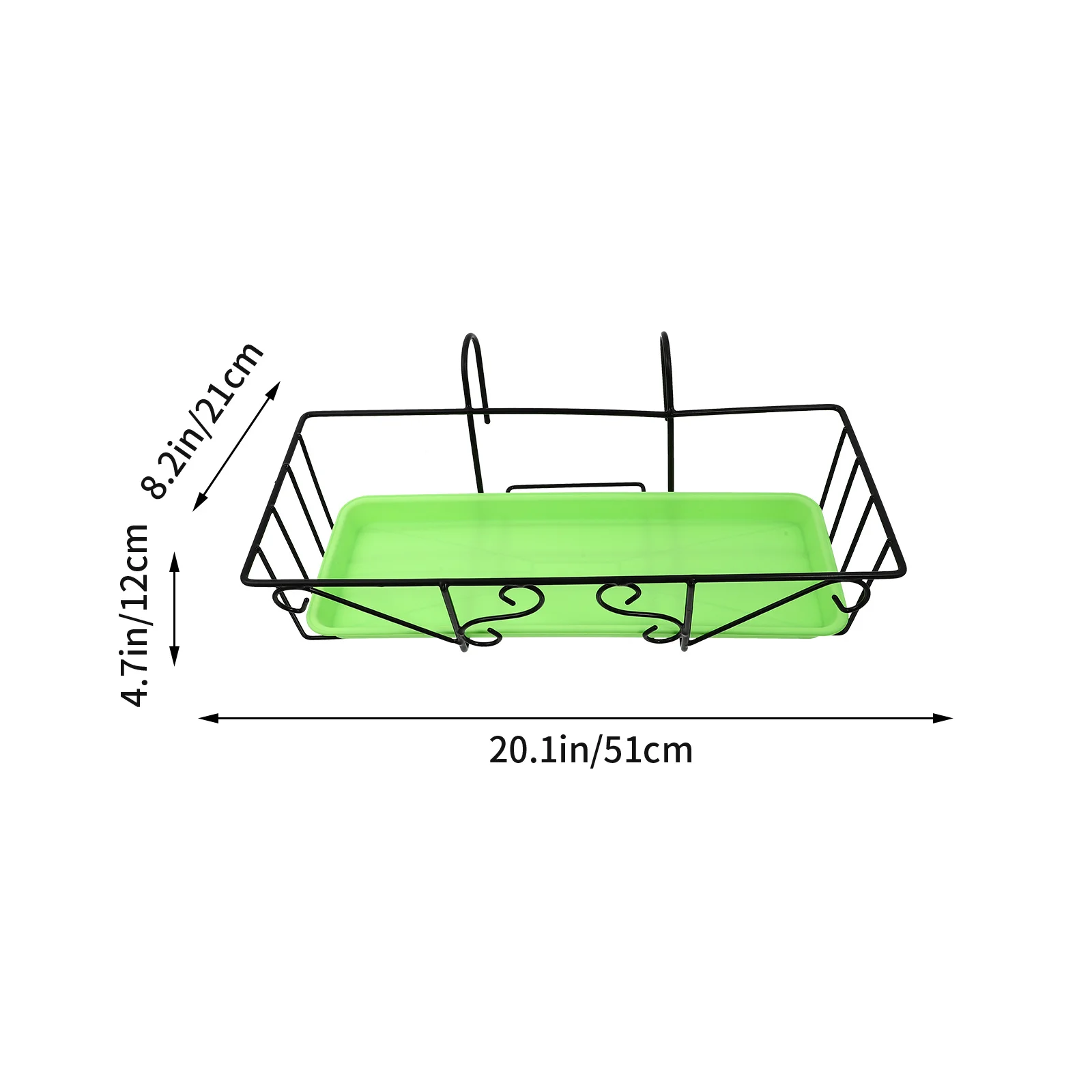 1Set Balcony Flower Container Dual Hook Design Hanging Plant Holder for Patio Window Garden Railing Flowerpot Storage Solution