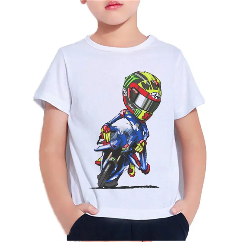 Motorcycle Harajuku 2D Boys Girls Teens Children\'s Clothes T Shirt Unisex Tees Short Sleeve Pullover Kids  Casual Wear Top