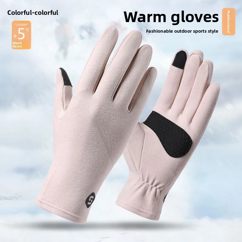 Women Winter Gloves Non Slip Cold Resistant for Driving Cycling Outdoor Activities Touch Screen Windproof Stretch