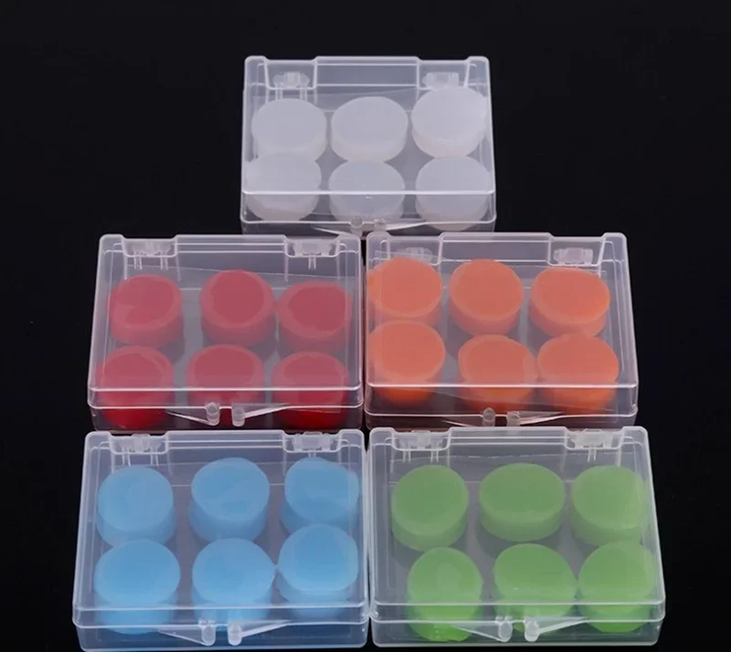 Knead 6 square box swimming waterproof earplugs soft silicone clay waterproof earplugs