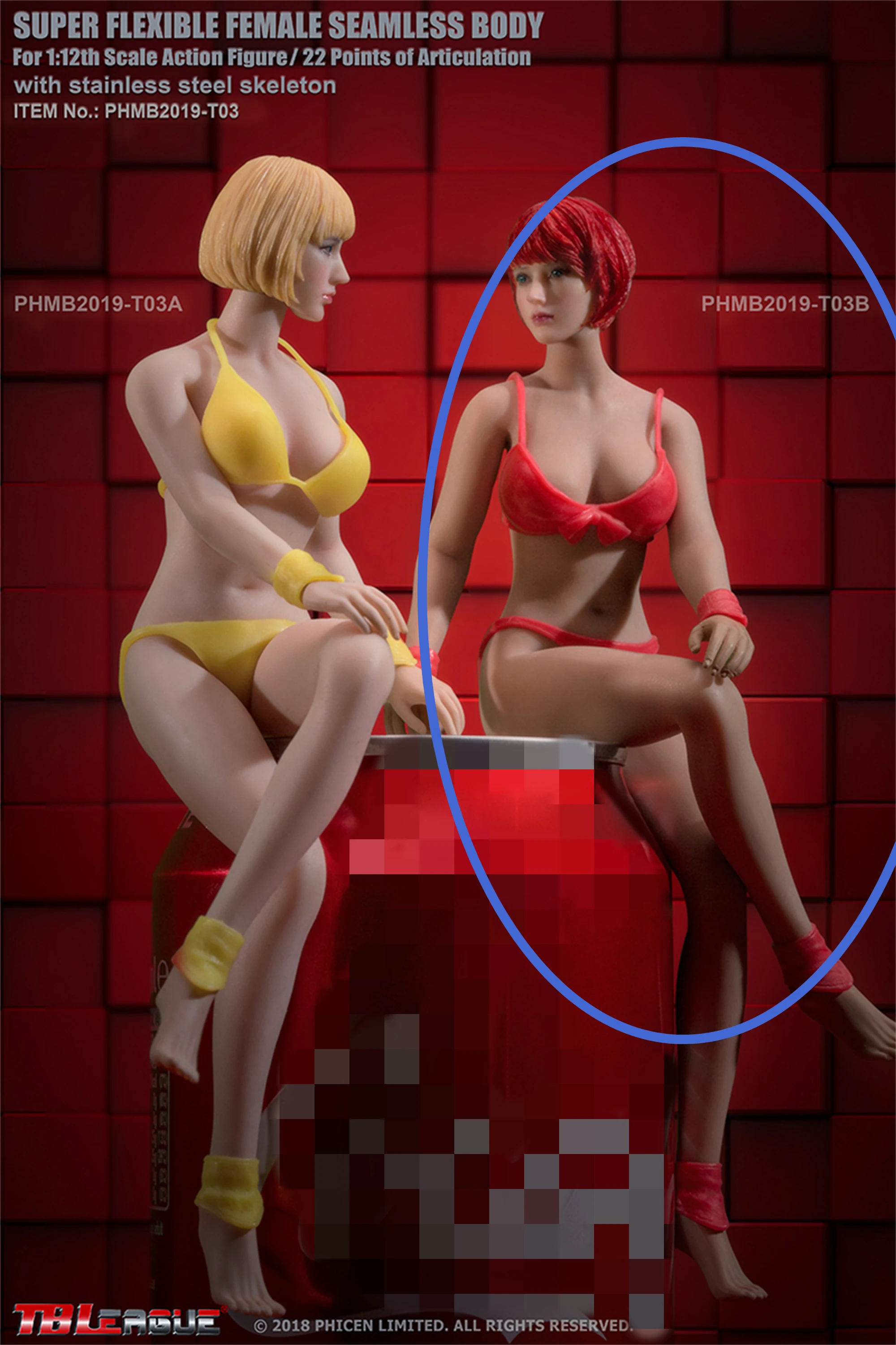 TBLeague PHMB2019-T03B 1/12 Female Seamless Suntan Body 6'' Full Set Action Figure Rubber Doll