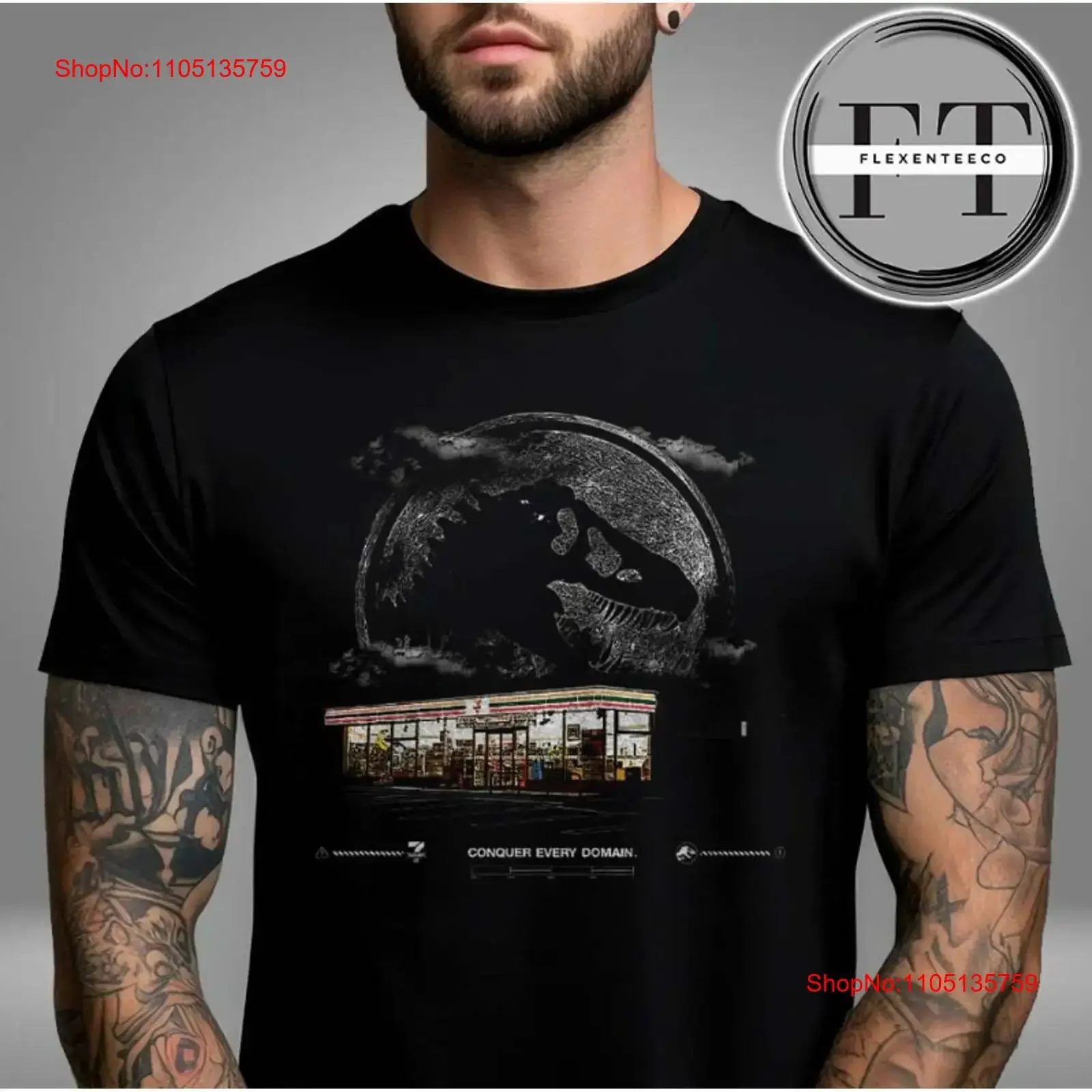 Jurassic World X 7Elevn Conquer Every Domain camiseta vintage lavada Unisex Top para uso diario versátil ligeramente Casual suave