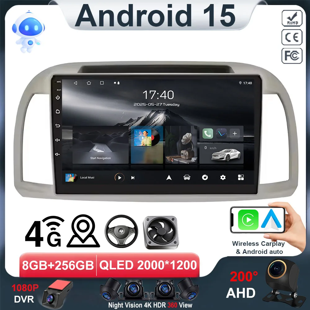 

Carplay Android 15 For Nissan March Micra K12 2002 - 2010 Auto Radio Stereo Multimedia Player Navigation GPS NO 2din DVD 5G Wifi