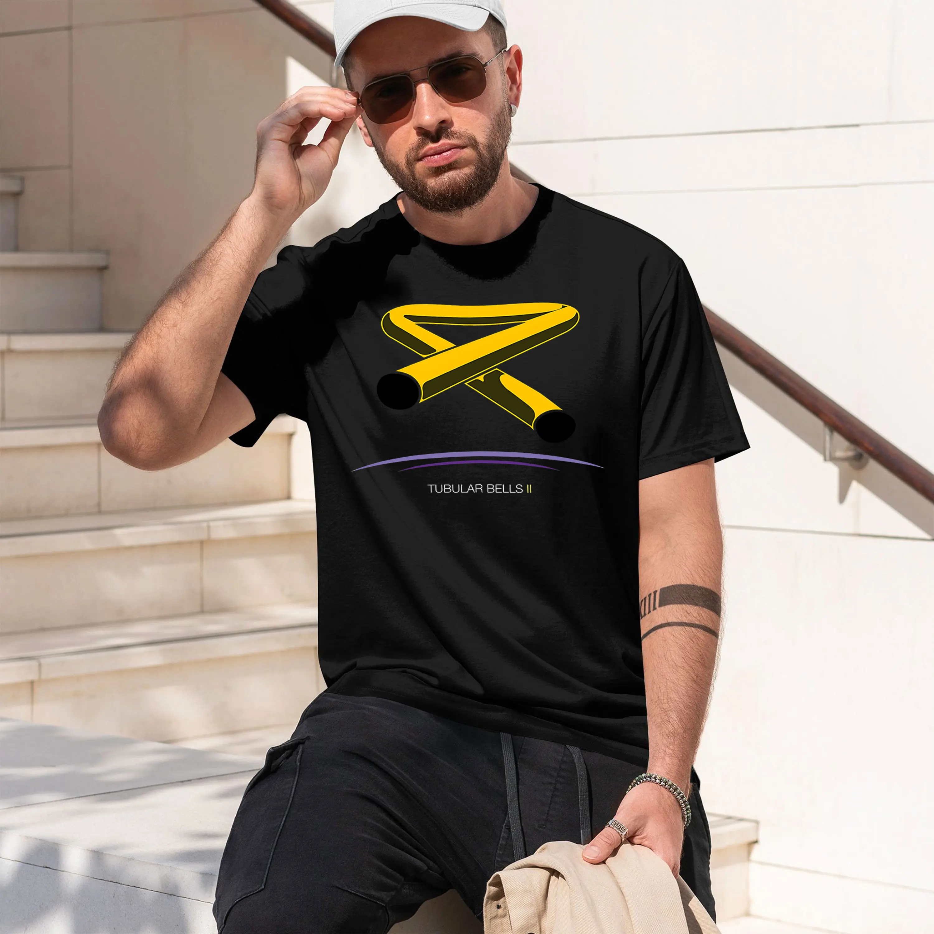 Tubular Bells II Mike Oldfield, nova edição, modelo 2026, camiseta masculina de manga curta com gola redonda, clássica, casual, multipl