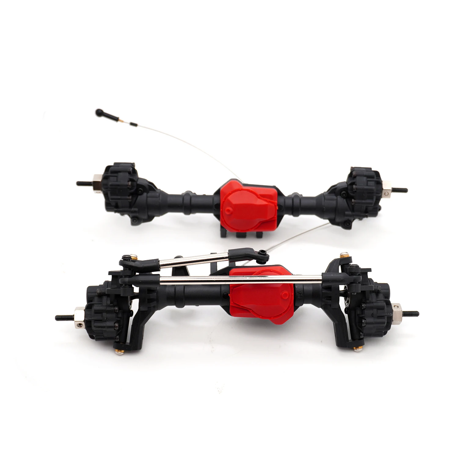 1:10 トラクサス TRX-4 RCカー フロントおよびリアストレートポータルアクスル、RCクローラークライミングカー用デファレンシャルロック付きアップグレードパーツ