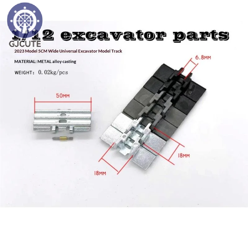 1 Set Full Metal Crawler 50*20mm Track For 1/12 RC Remote Control Model Hydraulic Excavator Car Parts