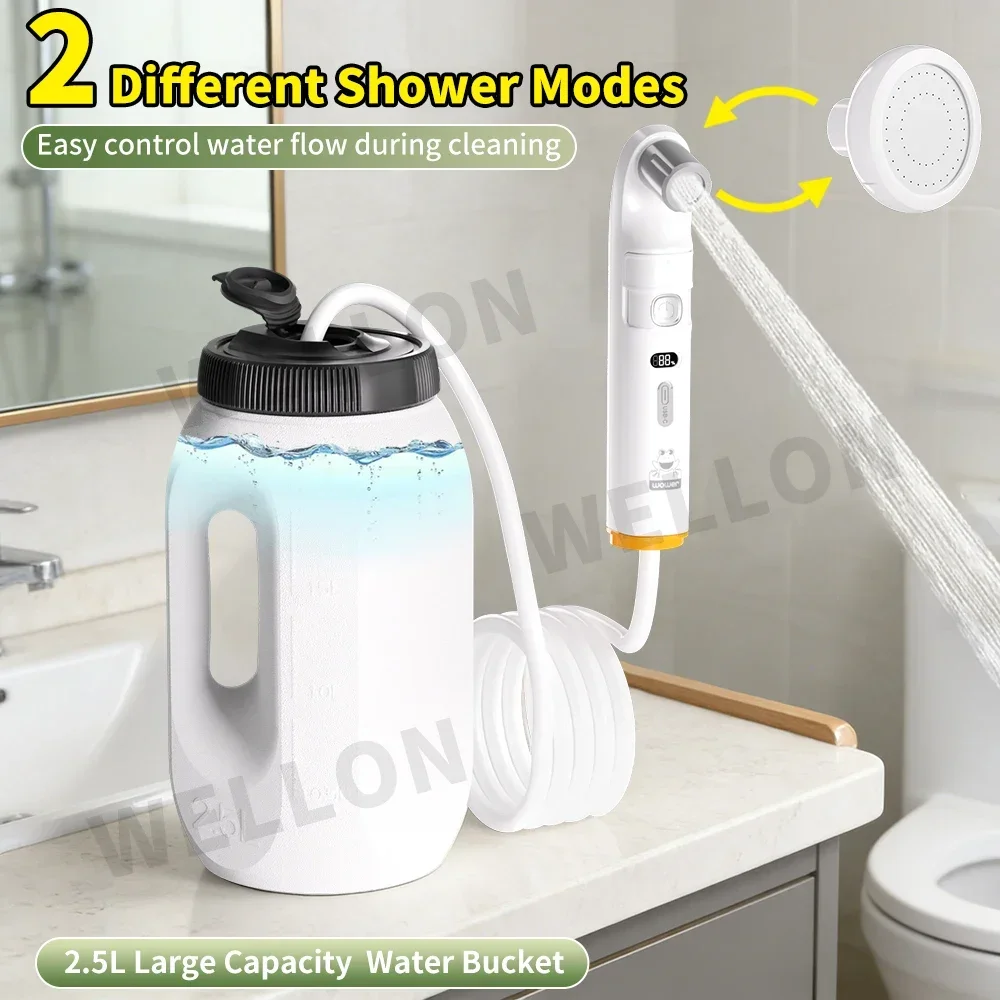 Portable Bidet Handheld Shataff Electric Bidet Dual-purpose Head for Personal Hygiene Cleaning Travel Camping Bidet RV Garden