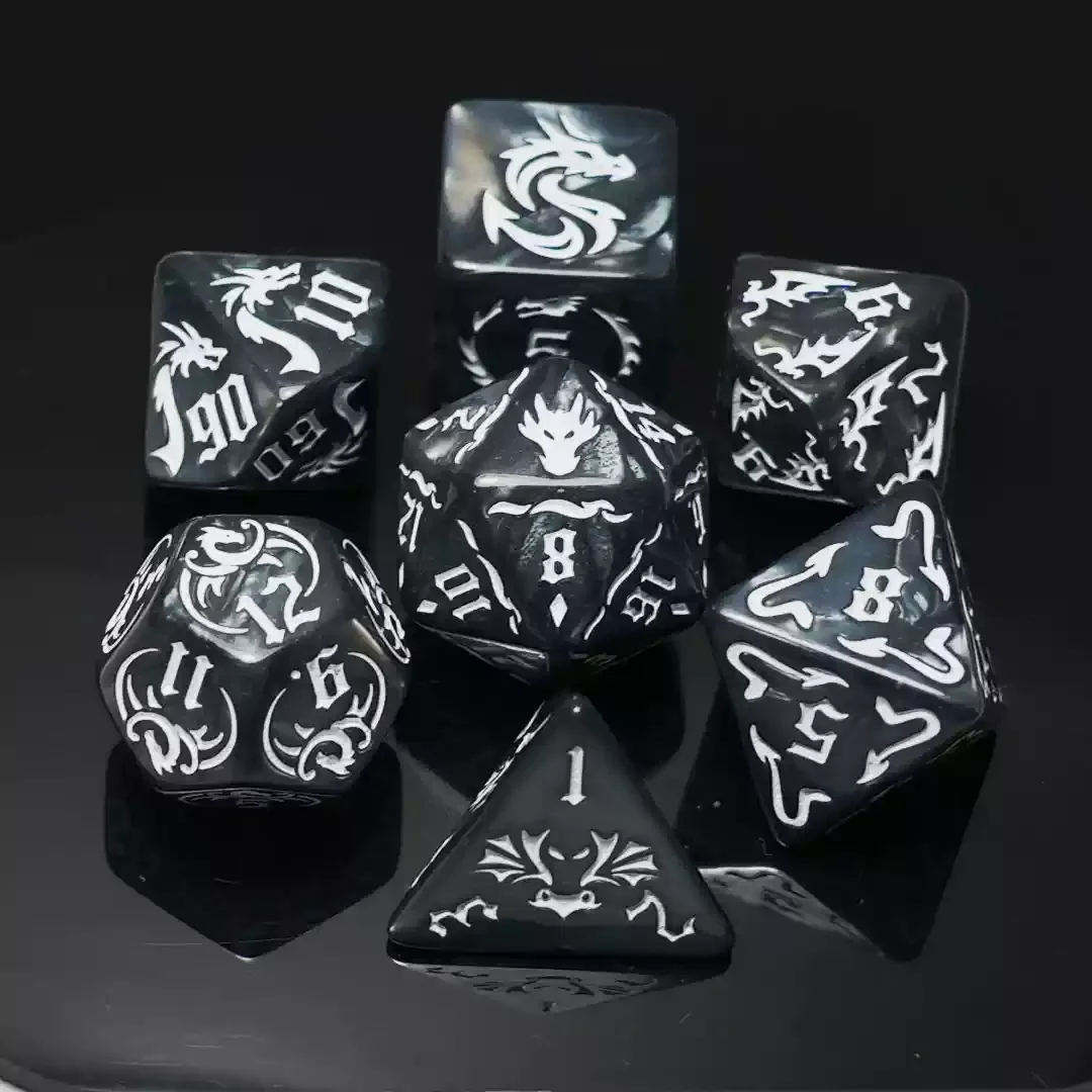 7pcs/lot Polyhedral Dice Double-Colors Table Game Dice Set for DND RPG D20 D12 D10 D8 D6 D4 Role Playing Board Game Digital Dice