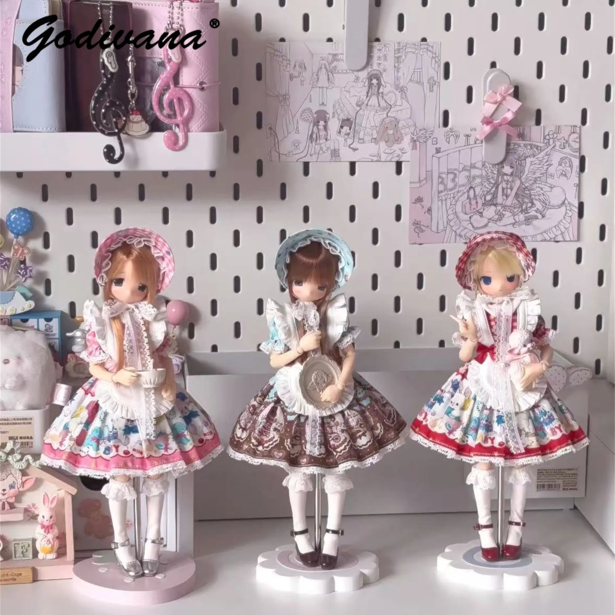 Azone Ob22 BJD Doll Mary Jane Shoes Vintage Single Buckle Strap High Heel Lolita Doll Footwear for BJD Girl Doll Only Shoes
