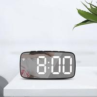 DXAF Led Digital Electronic Alarm Clock Mirror Snooze Wake Up for Time Clocks