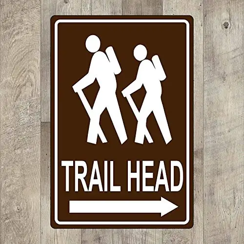 

Metal Tin Sign Street Sign Trailhead Hiking Pet Sign for Yard Garage Driveway House Fence Metal Aluminum Sign for Wall Art 8x12