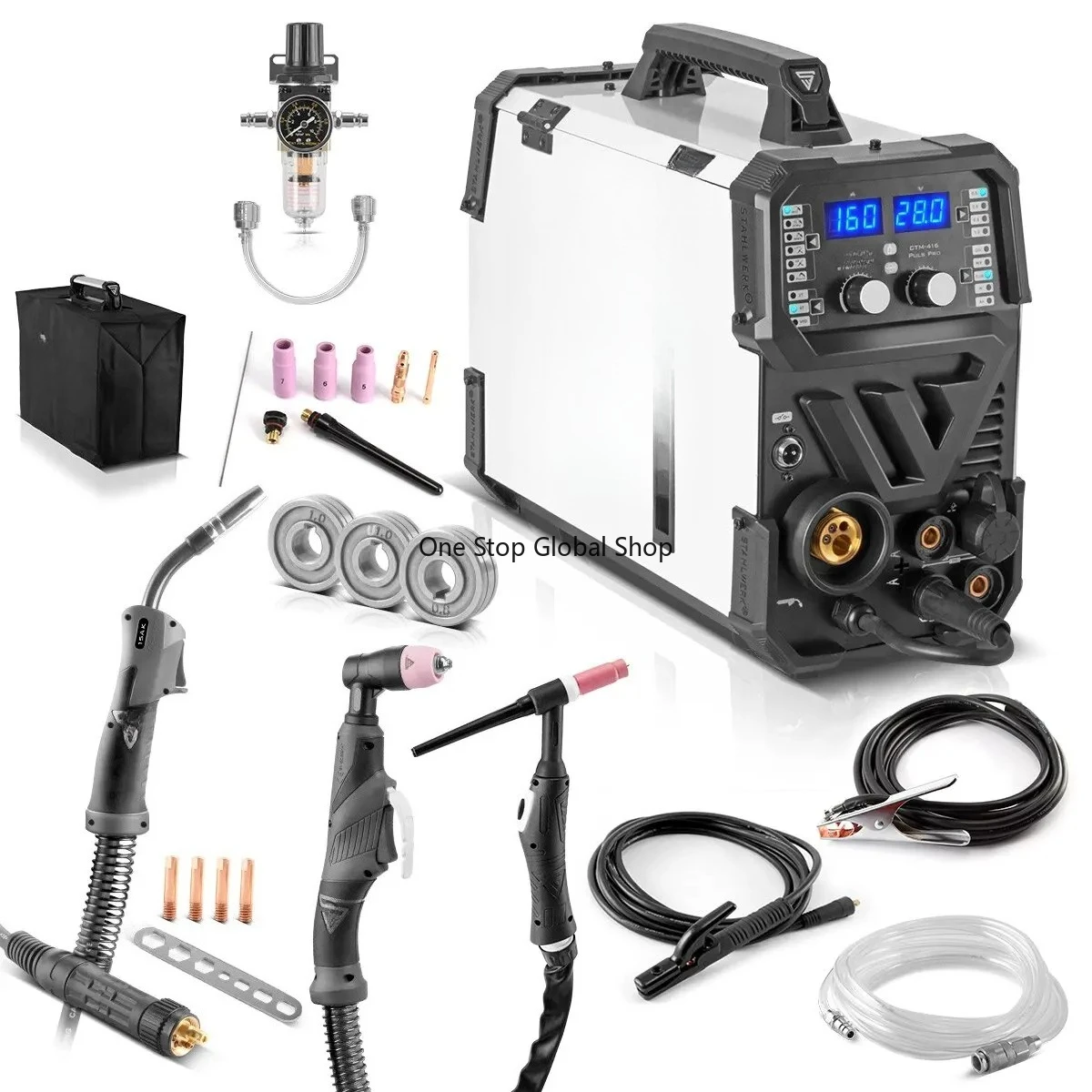 

Stahlwerk CTM250 All-in-One Welder 7 Functions (MIG/TIG/MMA/Plasma) Double Pulse for Lightweight Aluminum 220v New Condition