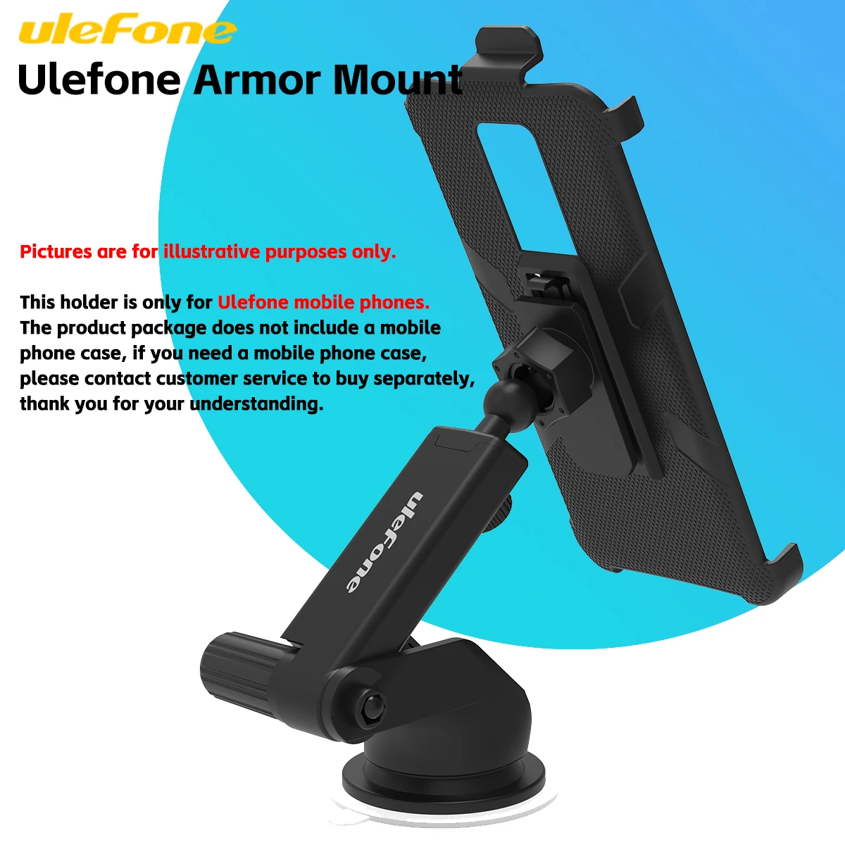 Ulefone Armor Mount Car Suction SmartPhone Holder For Ulefone Power Armor 8 Armor 18T Armor 19 Armor 21 Armor 22