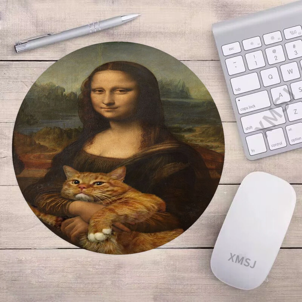 Cute Cats Mouse Pad Van Gogh Mouse Mat Gamer Vintage Starry Night Gaming Accessories Mouse Pad Computer Desk Mouse Mats 20x20cm