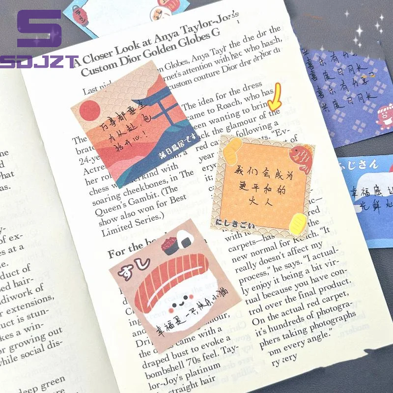 

3Pcs Cute Vintage Japanese-style Ancient Sticky Notes No Sticky Scrapbooking Memo Message Book School Stationery Note Paper