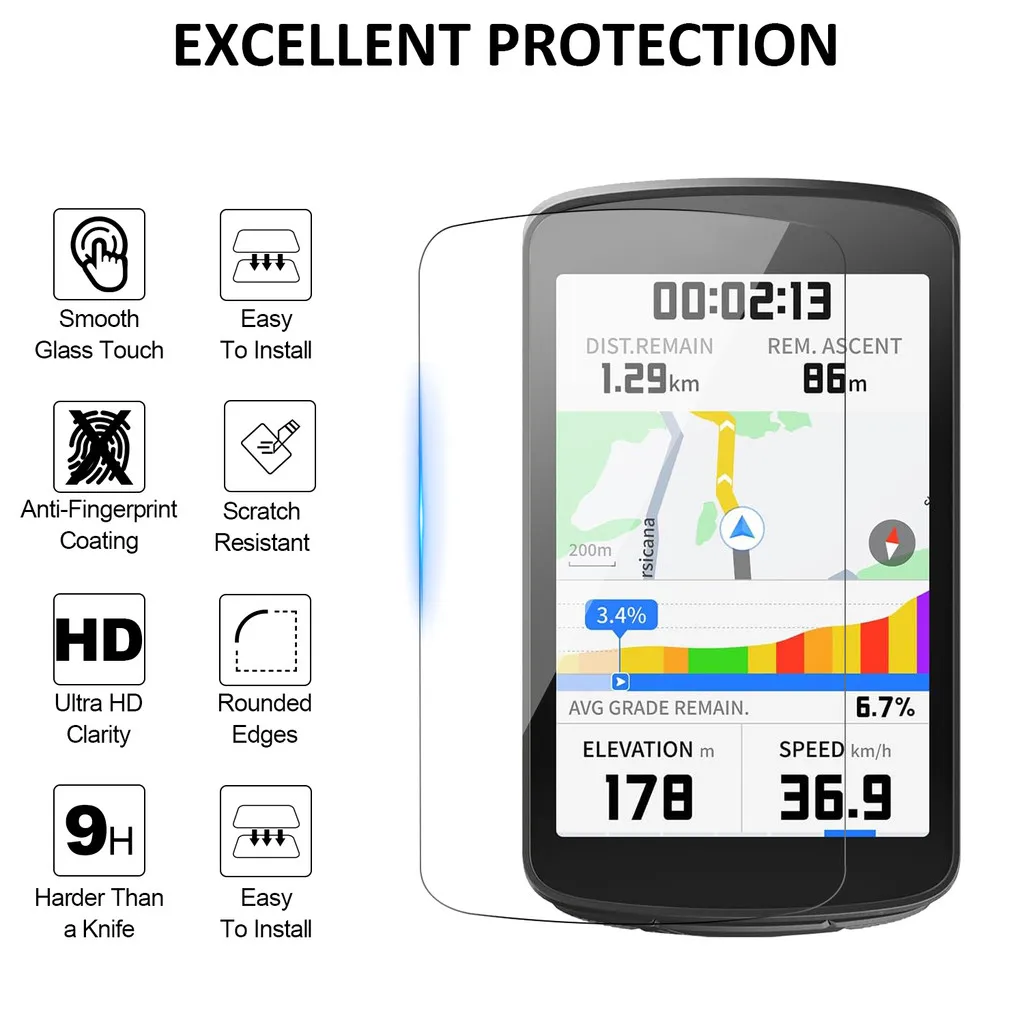 1-3PCS HD Clear Tempered Glass For Magene C706/C606/C606Pro/C506/C506SE Cycling Smart Bike GPS Screen Protector Guard Glass Film