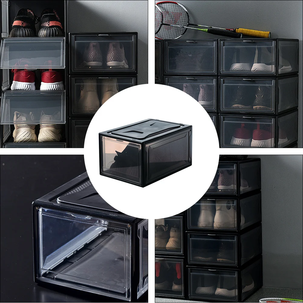 Caja de zapatos transparente, contenedor de zapatos plegable, apilable, a prueba de polvo, práctico soporte para zapatos para el hogar, Material acrílico Pp, 1 ud.