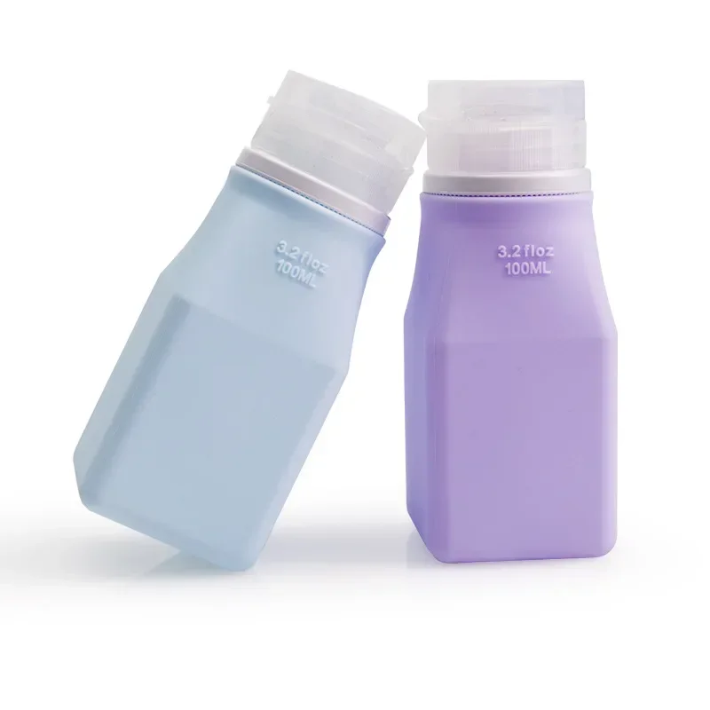 Square Silica Gel Silicone Travel Separate Bottle Skin Care Products Emulsion Storage Bottle Travel Portable Packaging Set