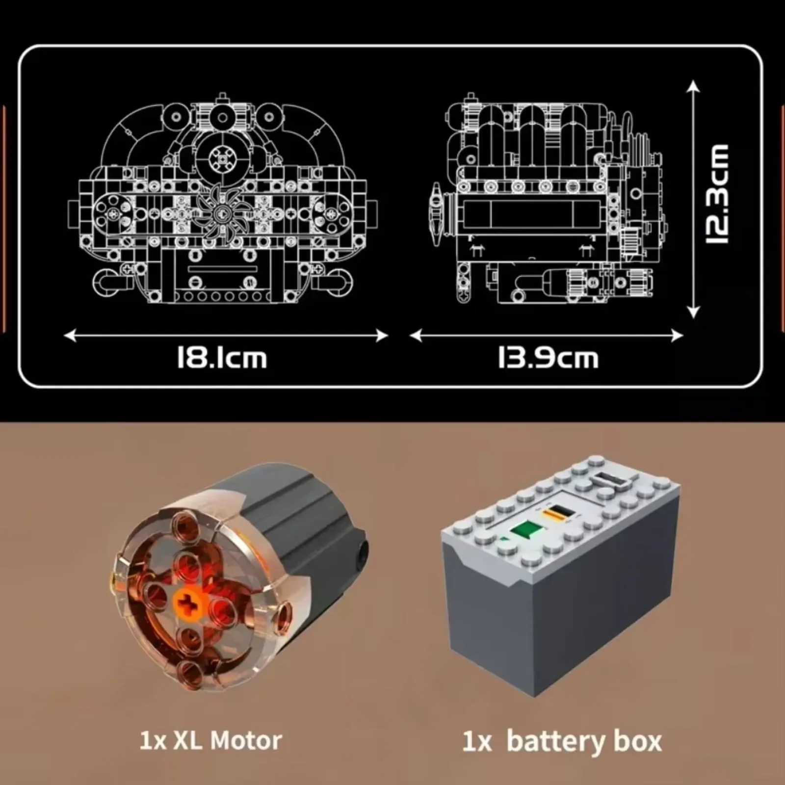 MOLD KING 10193 modèle de moteur opposé horizontal 609 pièces blocs de construction techniques tige jouet éducatif cadeau
