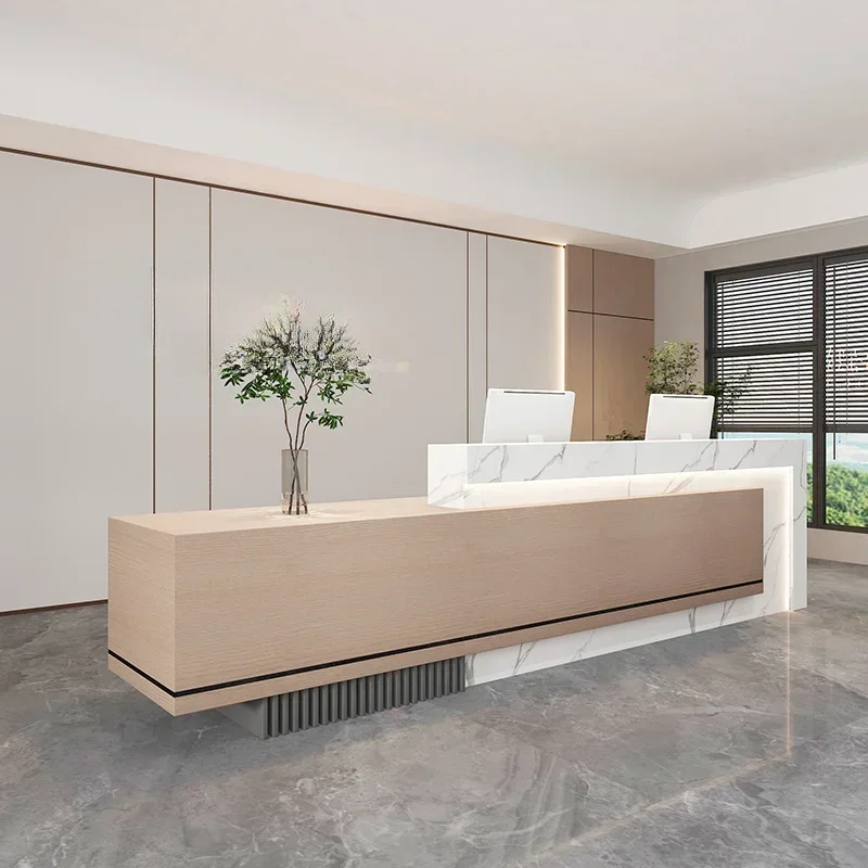 

Скандинавские элитные стойки регистрации Простота Дизайнерский магазин одежды Стойки регистрации Салон красоты Офисная мебель Receptie HBRD