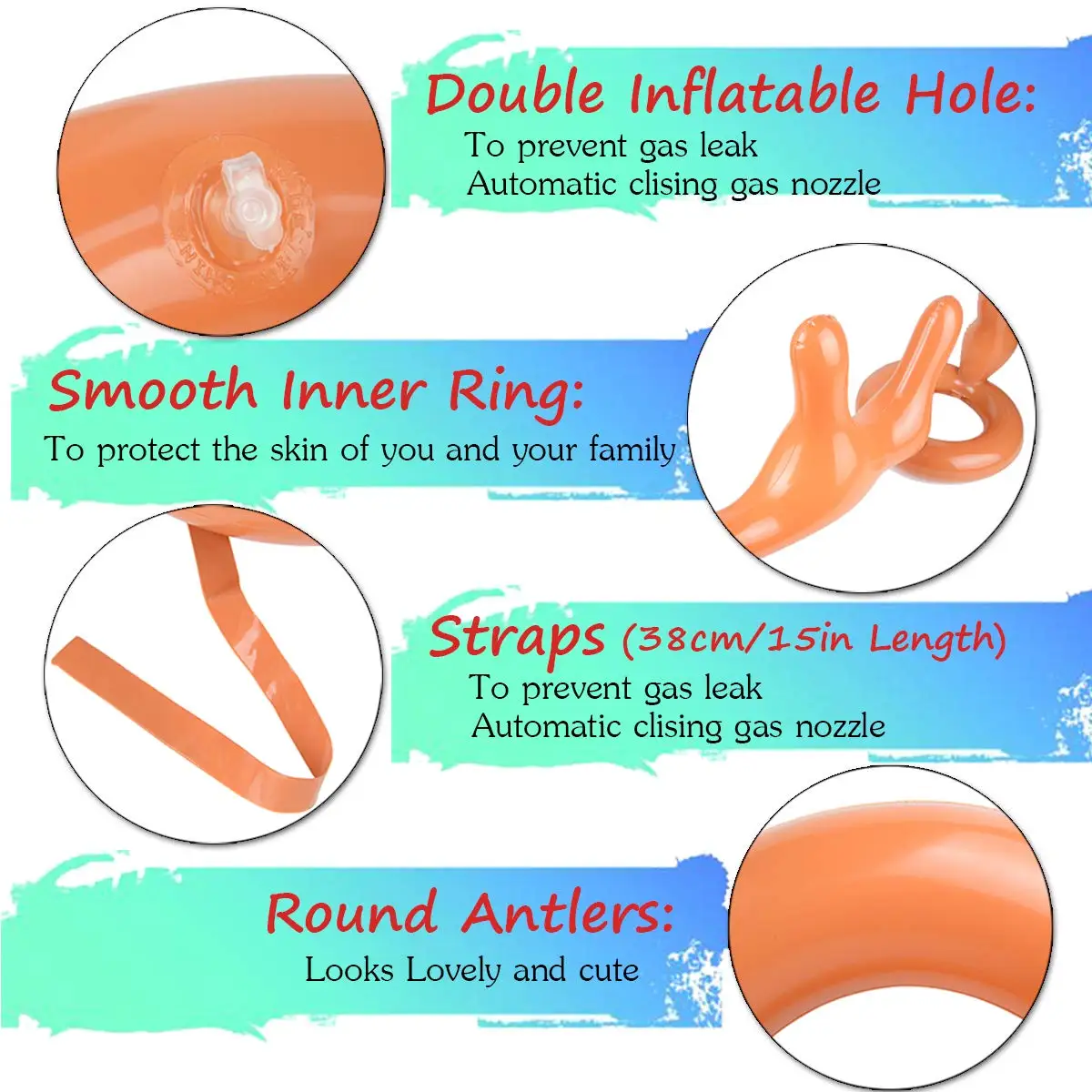 نفخ الرنة قرن الوعل قبعة مع حلقات إرم لعبة لعبة للأطفال البالغين الأسرة عيد الميلاد حفلة متعة متعددة لعبة ديكور لوازم #5