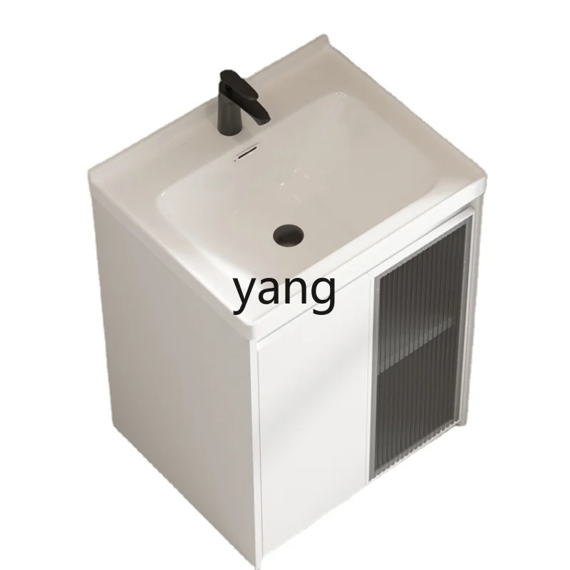 Yjq Balcony Wash Basin Pool All-in-One Cabinet Floor-Standing Bathroom Wash Washbasin Bathroom Cabinet Honeycomb Aluminum