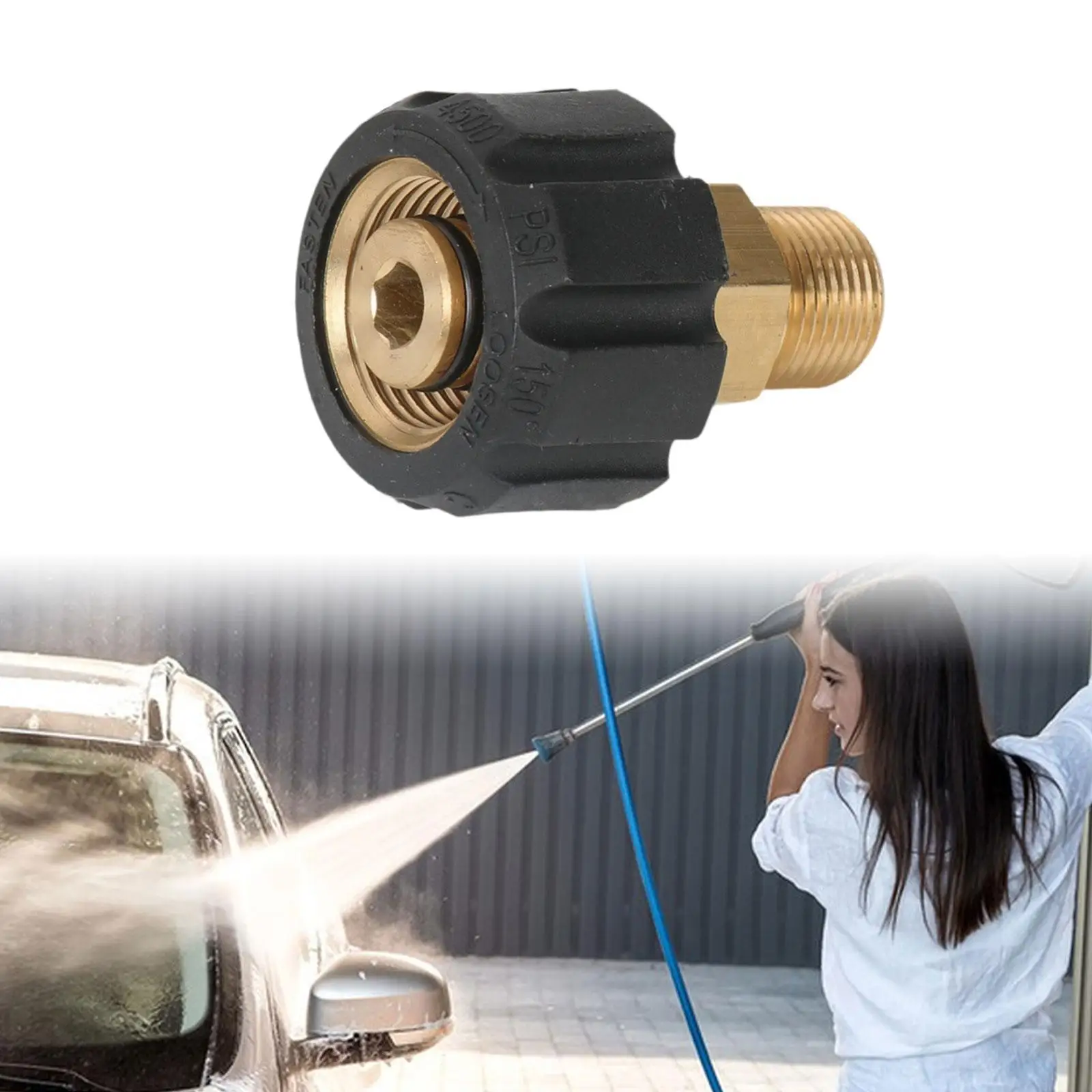 

Pressure Washer Adapter Copper Metric Fitting Quick Release Parts Connection Quick Disconnect Kit for Cleaning Household Garden
