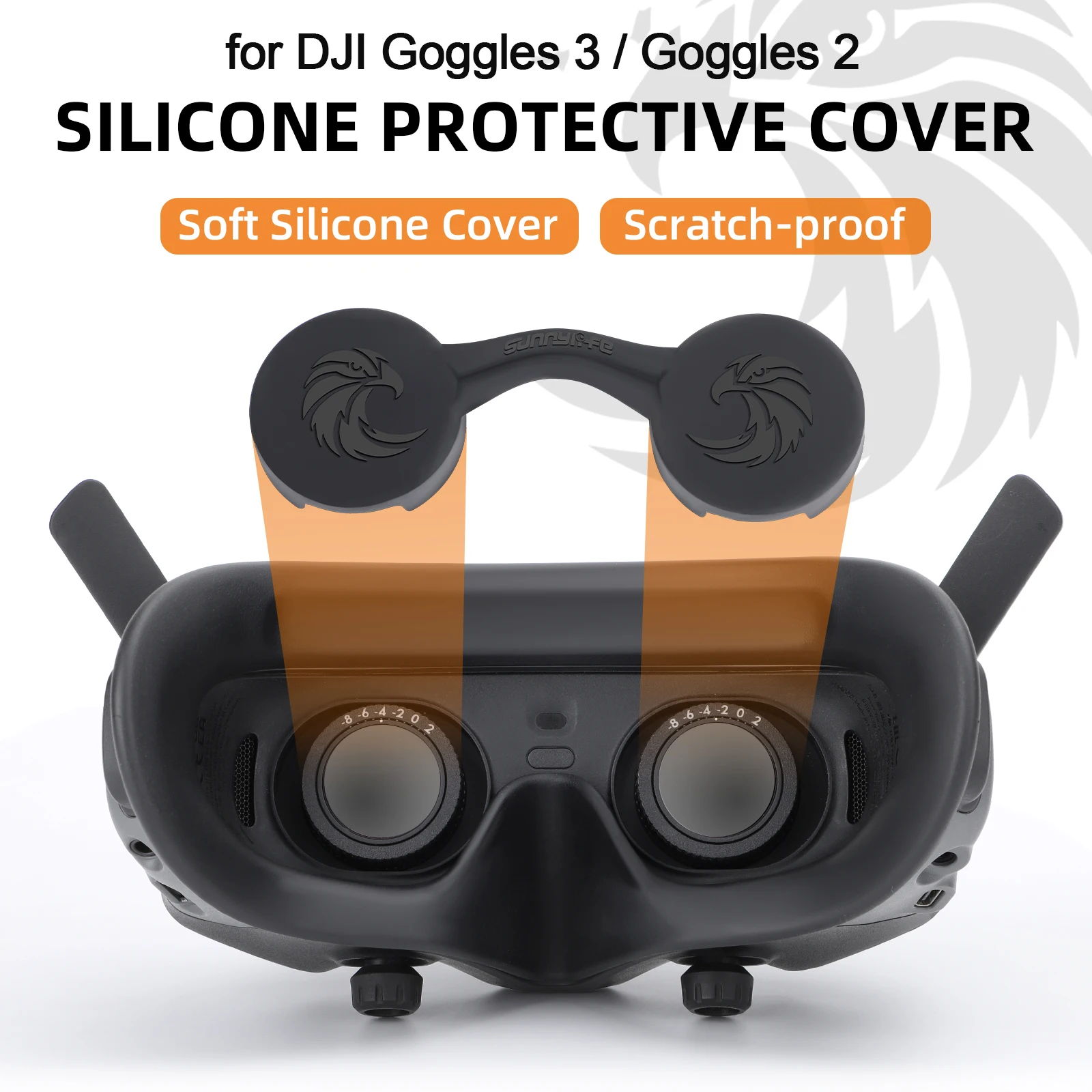 Couvercle d'objectif en silicone anti-rayures pour lunettes DJI, capuchon d'objectif anti-poussière, accessoires de lunettes de vol VR, AvMi2, AvMifor, 3/2