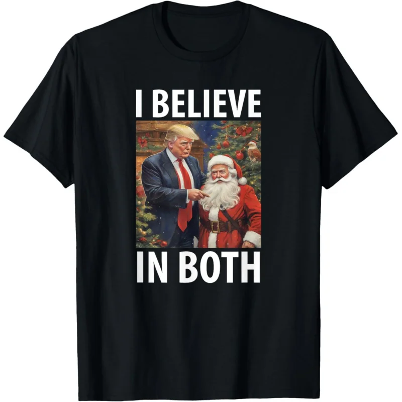 

I Believe In Both Trump And Santa Funny Pro Christmas T-Shirt