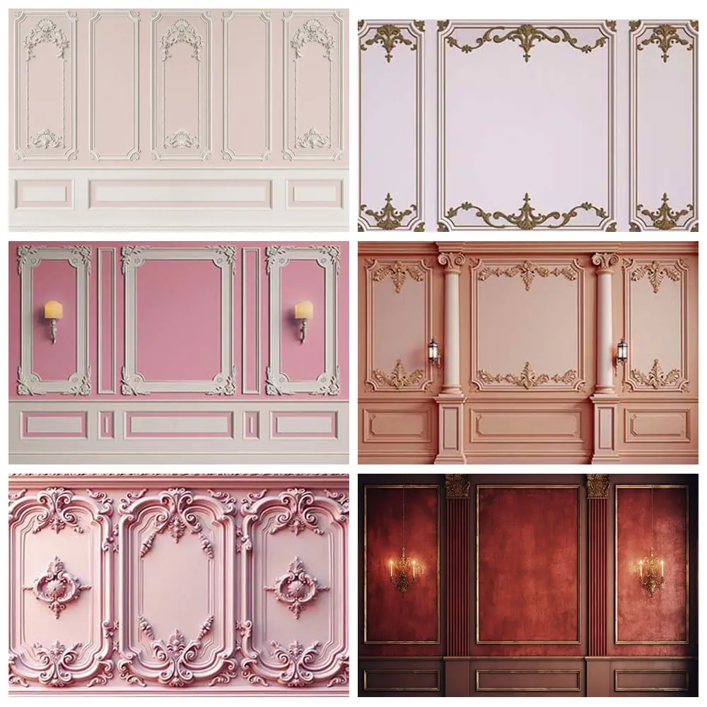 

Retro Europe Wall Backdrop for Photography Vintage Castle Palace Wedding Party Adults Portrait Interior Background Photo Studio