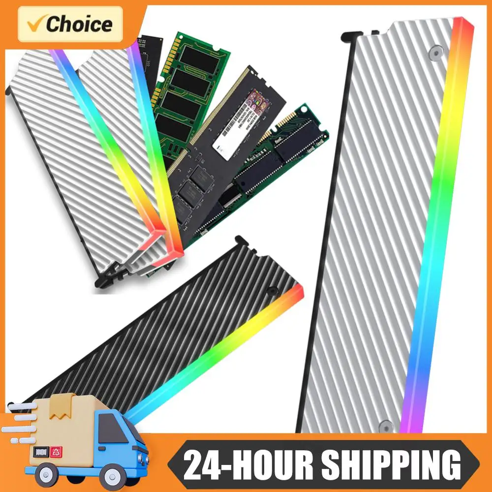 

5V 3PIN ARGB DDR Heatsink Aura Sync PC Memory Cooling Vest with Thermal Silicone Pad for DDR2 DDR3 DDR4 DDR5 Desktop PC Memory
