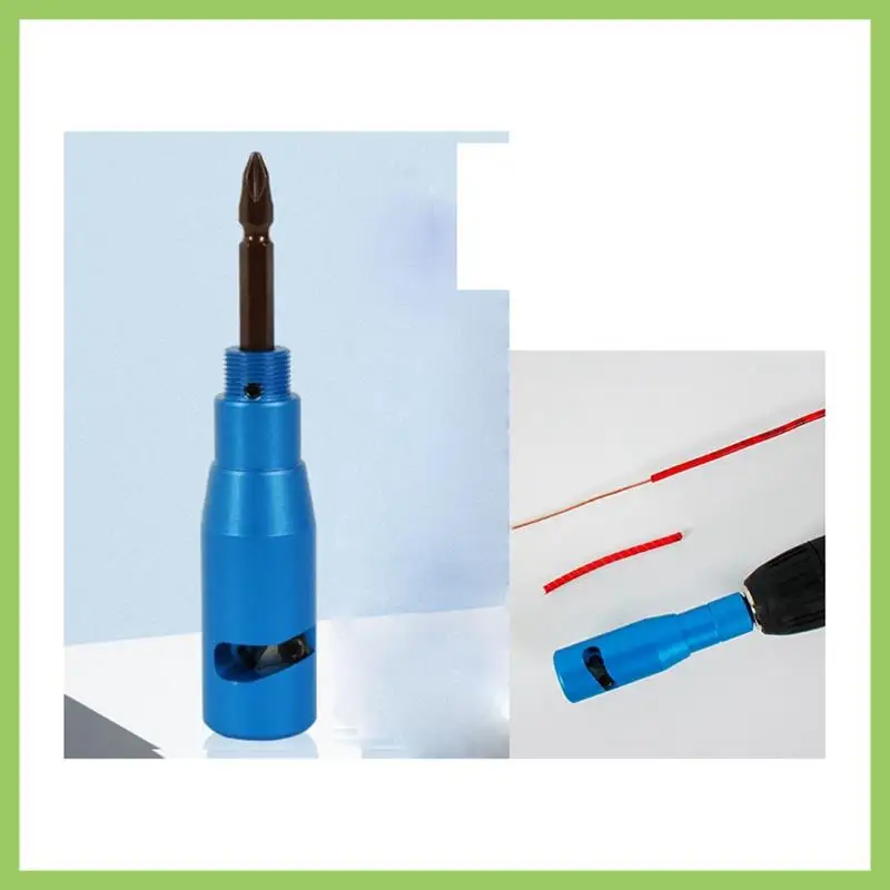 

Wire Stripper Aluminum Alloy Electric Electrician Power Rotary Tools Rotate Out Along Electric Drill Durable Blue