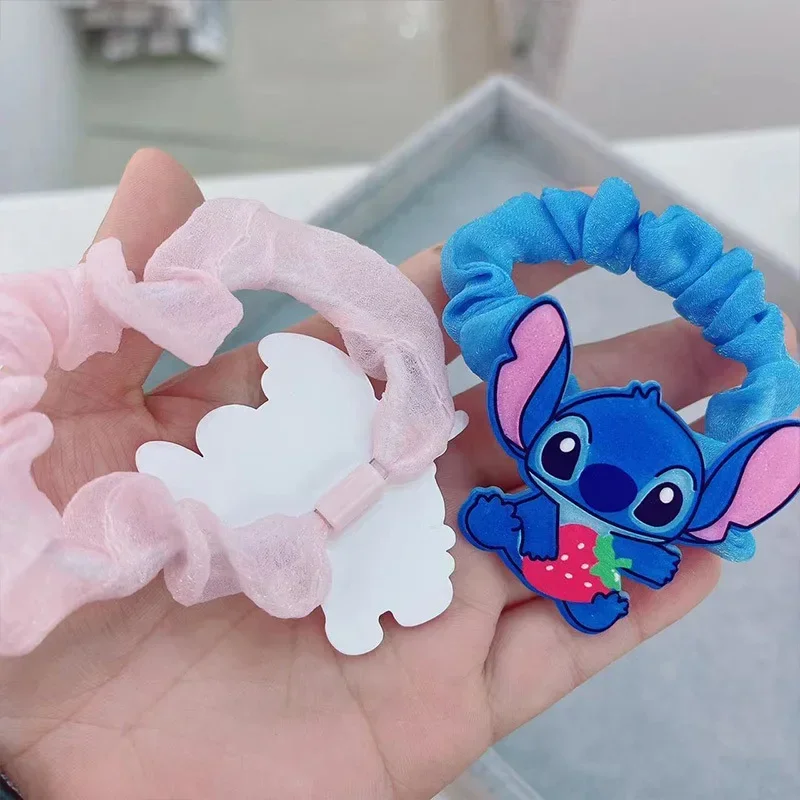 Hot Sale Disney Anime Lilo & Stitch Hair Bands Kawaii Stitch Hairpin Cartoon Rubber Band Hair Accessoires Girl Gifts Toy Figure