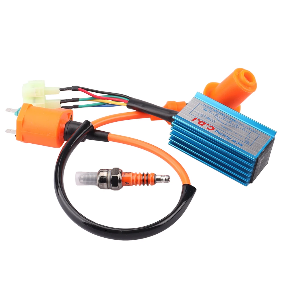 High Performance Racing Ignition Coil 6Pin CDI Spark Plug Set For GY6 50cc 125cc 150cc Scooter ATV Go Kart