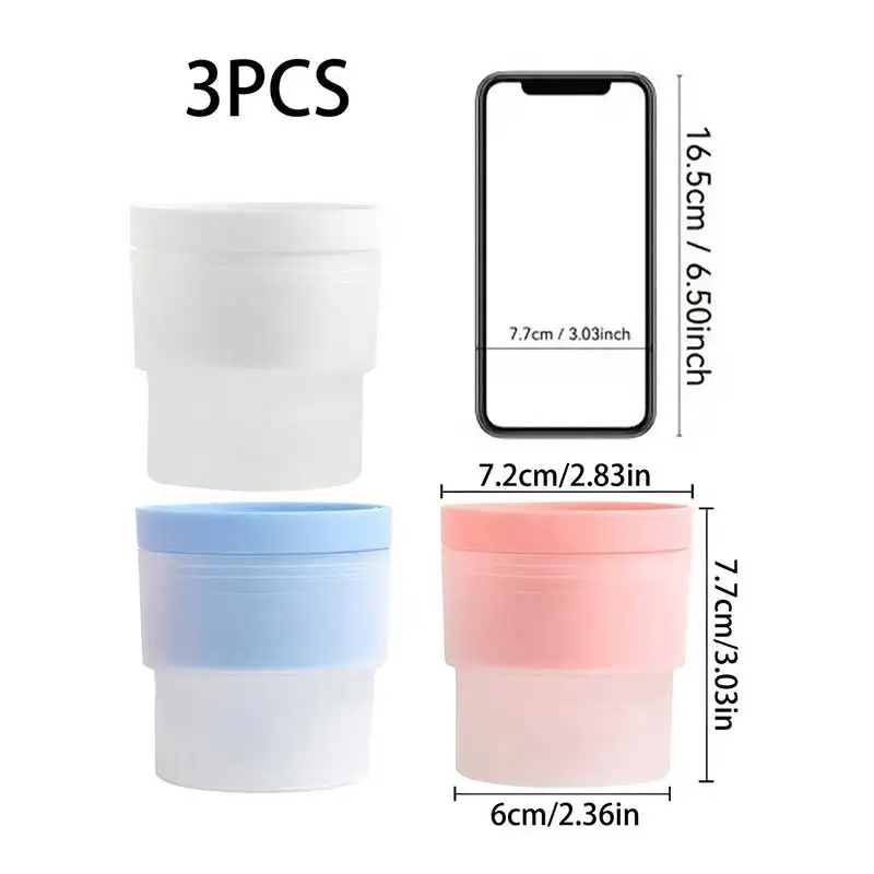 3Pcs Ice Ball Maker, Round Ice Cube Mold Suitable for Whiskey, Cocktails, Juice Drinks, Bourbon Whiskey, Old Fashioned Cocktails, Transparent Ice Cube Mold Silicone Freezing Mold (White, Blue, and Pink) view 6