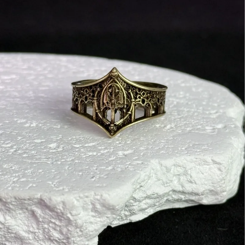 خاتم قصر رويال فاميلي ريترو كلاسيكي على الطراز القوطي للرجال والنساء، خواتم قوية على طراز الأعمال، عائلة ملكية للقصر #5