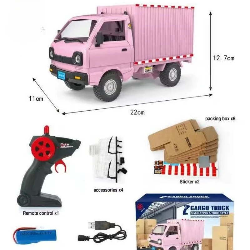 CXD-coche teledirigido D12mini 1:16 2WD, simulación de derrape, camión de escalada, luz LED en carretera, 130, Motor cepillado, D12, 1/16, juguetes para regalo para niños