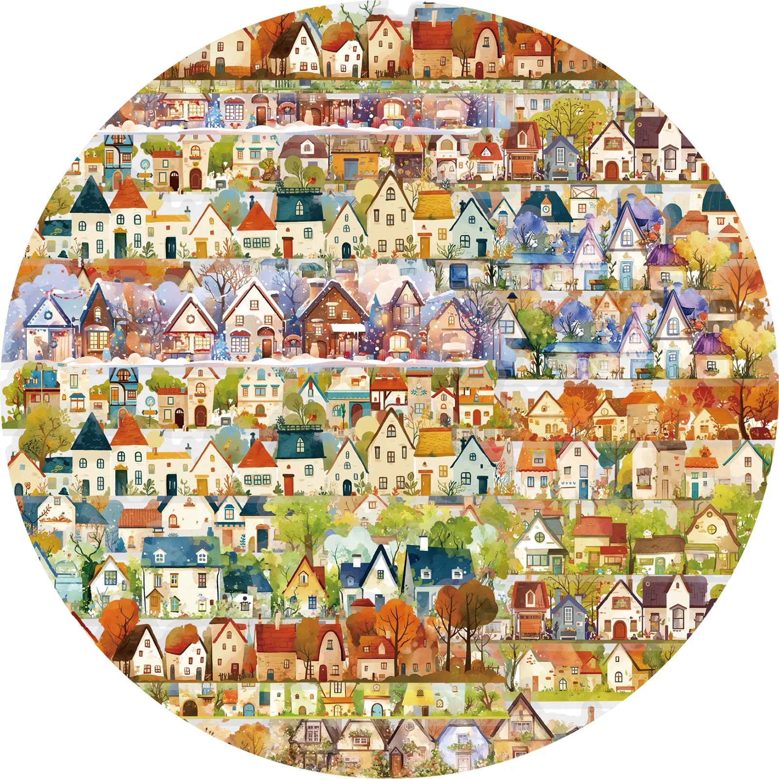 

Etori Life 15Pcs High-Quality Watercolor-Style Town House Stickers, Cute Village Stickers Suitable for Laptops, Suitcases, Guitars, Skateboards, Office Decoration Accessories, Room Decoration, Posters, Magazines, Party Decorations, School Supplies, Korean