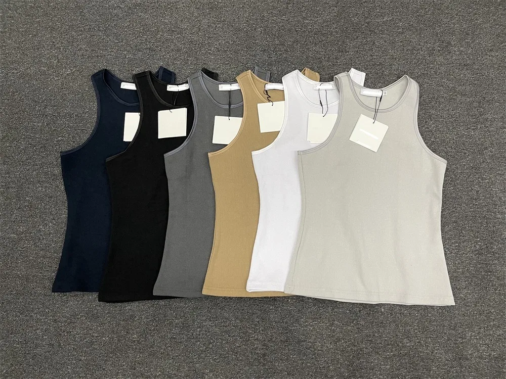 Maxdutti Tank Tops Basic Sleeveless Tshirts Women Knitwear Minimalist Ladies For 2024 Multicolor Sexy